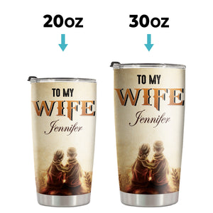 Gobelet personnalisé - Cadeaux d'anniversaire de mariage personnalisés pour mari et femme, lui et elle - À ma femme, tu es ma reine pour toujours