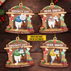 Cher Père Noël, c'était le chat - Ornement personnalisé en bois en forme de chat - Cadeau de Noël pour les propriétaires d'animaux et les amoureux des animaux