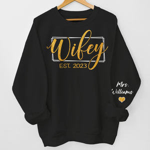The Beginning Of Forever - Couple Personalized Custom Unisex Sweatshirt With Design On Sleeve - Gift For Husband Wife, Anniversary