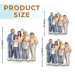 Photo personnalisée « Il n'y a pas d'endroit comme la maison » - Ornement personnalisé familial personnalisé - Forme personnalisée en acrylique - Cadeau de Noël pour les membres de la famille