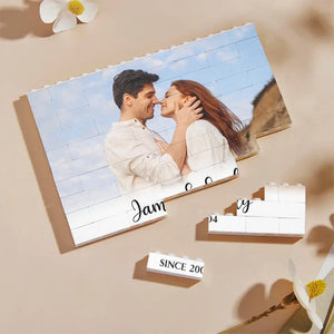 Photo personnalisée « Donnez-moi votre éternité » - Blocs de construction rectangulaires horizontaux et verticaux personnalisés pour couple - Cadeau pour mari et femme, anniversaire