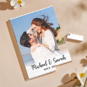 Photo personnalisée « Donnez-moi votre éternité » - Blocs de construction rectangulaires horizontaux et verticaux personnalisés pour couple - Cadeau pour mari et femme, anniversaire