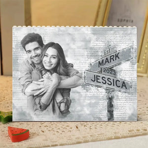 Photo personnalisée « Je suis toujours avec toi » - Blocs de construction rectangulaires horizontaux personnalisés pour couple - Cadeau pour mari et femme, anniversaire