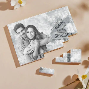 Photo personnalisée « Je suis toujours avec toi » - Blocs de construction rectangulaires horizontaux personnalisés pour couple - Cadeau pour mari et femme, anniversaire