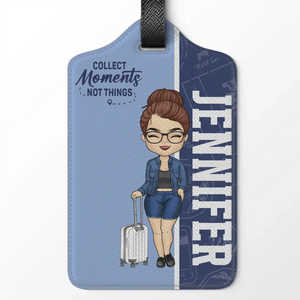 Voyager, c'est vivre - Étiquette de bagage personnalisée - Cadeau de vacances, cadeau pour les amoureux du voyage d'aventure