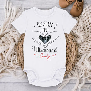 Photo personnalisée vue à l'échographie - Body bébé personnalisé pour toute la famille - Cadeau fête des mères, baby shower, cadeau pour la première maman