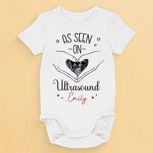 Photo personnalisée vue à l'échographie - Body bébé personnalisé pour toute la famille - Cadeau fête des mères, baby shower, cadeau pour la première maman