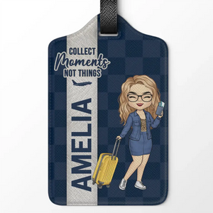 Collect Moments - Étiquette de bagage personnalisée - Cadeau de vacances, cadeau pour les amoureux du voyage d'aventure
