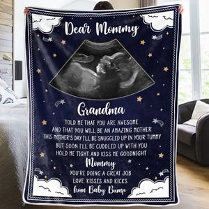 Couverture personnalisée avec photo « Tenez-moi près de vous » – Couverture personnalisée pour la famille – Cadeau de naissance, cadeau pour la première maman