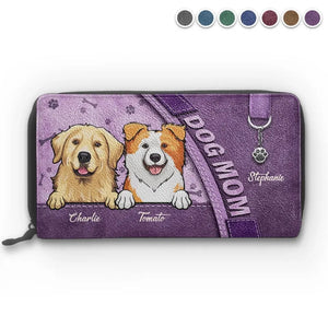 Life Is Better With Dogs - Dog & Cat Personalized Custom Leather Long Wallet - Gift For Pet Owners, Pet Lovers