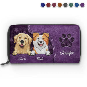 Les animaux de compagnie nous rendent la vie plus belle ! Portefeuille long en cuir personnalisé pour chien et chat ! Cadeau pour propriétaires et amoureux des animaux.