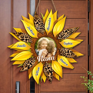 Photo personnalisée : les fleurs sont apaisantes à regarder – Panneau en bois personnalisé pour la décoration de la maison – Cadeau de pendaison de crémaillère pour maman et grand-mère