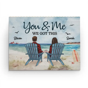 Ensemble, c'est mon endroit préféré - Blocs de construction rectangulaires horizontaux personnalisés pour couple - Cadeau pour mari et femme, anniversaire