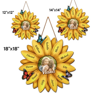 Photo personnalisée « La meilleure grand-mère du monde » - Panneau en bois personnalisé pour décoration d'intérieur - Cadeau de pendaison de crémaillère pour maman et grand-mère