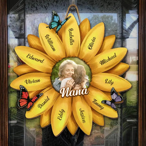 Photo personnalisée « La meilleure grand-mère du monde » - Panneau en bois personnalisé pour décoration d'intérieur - Cadeau de pendaison de crémaillère pour maman et grand-mère