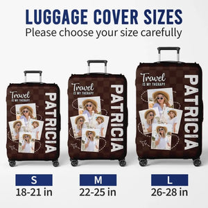 Housse de bagage personnalisée avec photo « Alors l'aventure commence » - Cadeau de vacances, cadeau pour les amoureux du voyage d'aventure
