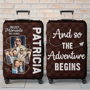 Housse de bagage personnalisée avec photo « Si ce n'est pas maintenant, alors quand » – Cadeau de voyage pour les amoureux du voyage d'aventure