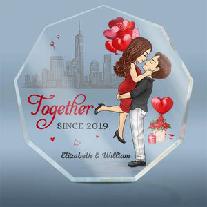 Tu es le fromage de mes macaronis - Plaque acrylique personnalisée en forme de nonagone pour couple - Cadeau pour mari et femme, anniversaire