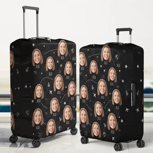 Housse de bagage personnalisée avec photo : prenez toujours la route panoramique ! Cadeau de voyage idéal pour les vacances et les voyages d'aventure.