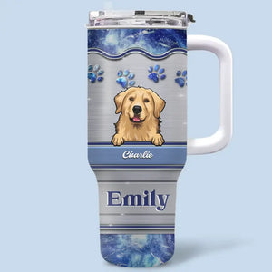 Tu es toujours ma meilleure maman à fourrure - Gobelet personnalisé en acier inoxydable de 1 134 ml avec poignée pour chien et chat - Cadeau pour les propriétaires d'animaux et les amoureux des animaux