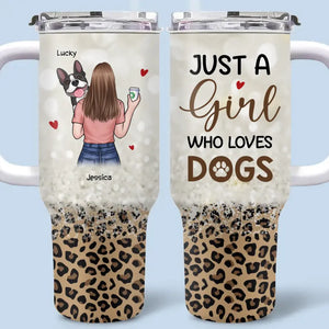 Un lien indéfectible - Gobelet personnalisé en acier inoxydable de 1 134 ml avec poignée pour chien - Cadeau pour propriétaires et amoureux des animaux