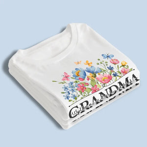 Jardin fleuri pour grand-mère - T-shirt unisexe personnalisé, sweat à capuche, sweat-shirt - Fête des Mères, cadeau pour maman, grand-mère