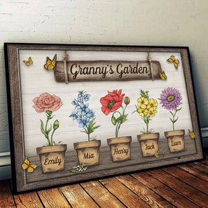 Maman sait beaucoup, mais grand-mère sait tout - Affiche horizontale personnalisée pour la famille - Fête des Mères, cadeau pour grand-mère