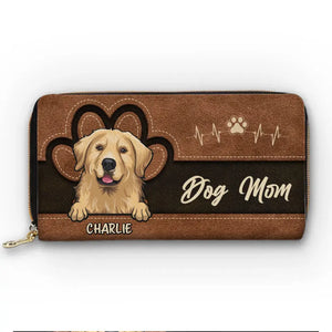 Mon compagnon à quatre pattes m'emmène avec lui - Portefeuille long en cuir personnalisé pour chien et chat - Cadeau pour les propriétaires et les amoureux des animaux