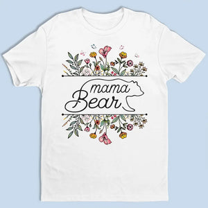 Maman Ours Fleurs - T-shirt unisexe personnalisé, sweat à capuche, sweat-shirt - Fête des Mères, cadeau pour maman, grand-mère