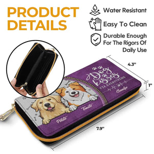 Bisous de chien : tout est possible ! Portefeuille long en cuir personnalisé pour chien et chat ! Cadeau pour les propriétaires et les amoureux des animaux.