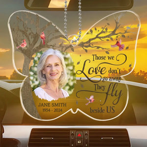 Photo personnalisée à jamais présente dans nos cœurs - Ornement de voiture personnalisé commémoratif personnalisé - Forme personnalisée en acrylique - Cadeau de condoléances pour les membres de la famille