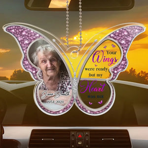 Photo personnalisée toujours à vos côtés - Ornement de voiture personnalisé commémoratif - Forme personnalisée en acrylique - Cadeau de condoléances pour les membres de la famille