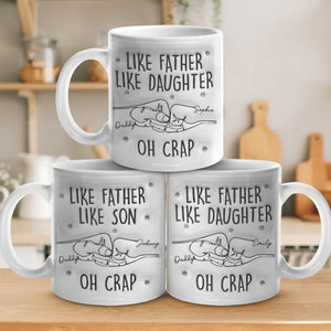 Tel père, telle fille - Mug personnalisé avec effet gonflé en 3D - Cadeau pour la fête des pères