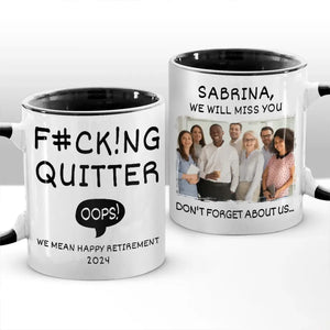 Tasse personnalisée avec photo « Nous voulons une retraite heureuse » pour collègue – Cadeau de remerciement et de retraite pour collègues, collègues de travail, collègues