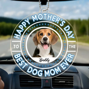 Photo personnalisée « Meilleure maman de chien » - Décoration de voiture personnalisée pour chien et chat - Acrylique en forme personnalisée - Cadeau pour la fête des mères, pour les propriétaires d'animaux et les amoureux des animaux