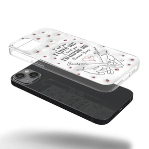 De notre premier baiser jusqu'à notre dernier souffle - Coque de téléphone transparente personnalisée avec effet gonflé en 3D - Cadeau pour mari et femme, anniversaire