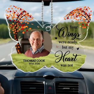 Photo personnalisée pour toujours dans mon cœur - Ornement de voiture personnalisé commémoratif - Forme personnalisée en acrylique - Cadeau de condoléances pour les membres de la famille