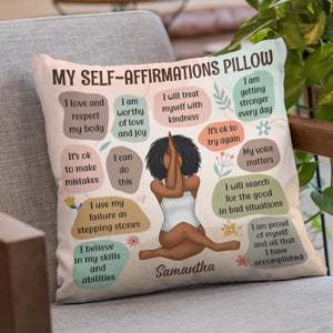 My Daily Self-Affirmations - Yoga Personalized Custom Pillow - Gift For Yoga Lovers