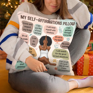 My Daily Self-Affirmations - Yoga Personalized Custom Pillow - Gift For Yoga Lovers