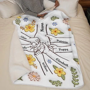 On t'aime maman - Couverture familiale personnalisée avec effet gonflable 3D - Cadeau pour la fête des mères, maman, grand-mère