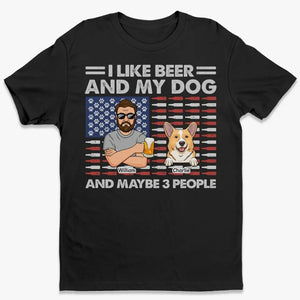 J'aime la bière et mon chien - T-shirt unisexe personnalisé, sweat à capuche, sweat-shirt - Fête des Pères, cadeau pour les propriétaires d'animaux et les amoureux des animaux