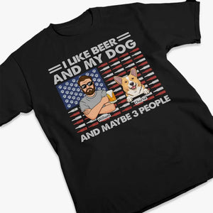 J'aime la bière et mon chien - T-shirt unisexe personnalisé, sweat à capuche, sweat-shirt - Fête des Pères, cadeau pour les propriétaires d'animaux et les amoureux des animaux