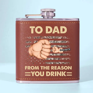 À papa, des raisons pour lesquelles vous buvez - Flasque personnalisée pour la famille - Fête des pères, cadeau pour papa, grand-père
