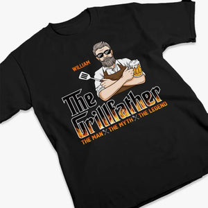 Le Grillfather, le vrai maître - T-shirt unisexe personnalisé pour la famille, sweat à capuche, sweat-shirt - Fête des pères, cadeau pour papa, grand-père