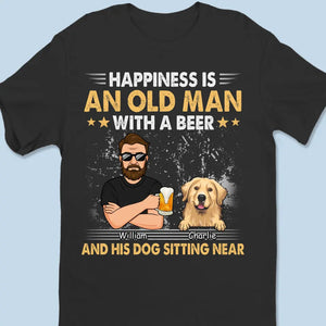 À la santé de mon bonheur simple ! T-shirt unisexe personnalisé pour chien, sweat à capuche, sweat-shirt ! Cadeau pour la fête des pères, pour les propriétaires d'animaux et les amoureux des animaux.