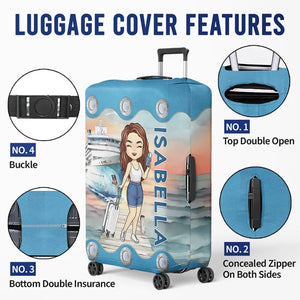 Juste une fille qui aime les croisières - Housse de bagage personnalisée pour voyage - Cadeau de vacances, cadeau pour les amateurs de voyages d'aventure