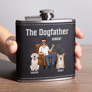 Le chien est le dieu de l'amusement - Flasque personnalisée pour chien - Fête des pères, cadeau pour les propriétaires d'animaux et les amoureux des animaux