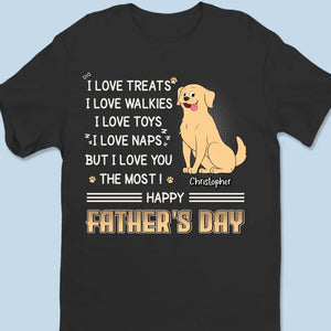 J'adore les friandises, mais c'est toi que je préfère - T-shirt unisexe personnalisé pour chien, sweat à capuche, sweat-shirt - Fête des pères, cadeau pour les propriétaires d'animaux, amoureux des animaux