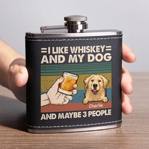 Envie de rester à la maison et de me détendre avec mon chien ? Flasque personnalisée pour chien – Cadeau pour les propriétaires et les amoureux des animaux.