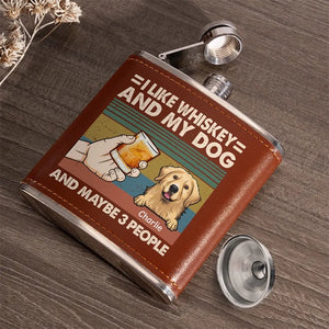 Envie de rester à la maison et de me détendre avec mon chien ? Flasque personnalisée pour chien – Cadeau pour les propriétaires et les amoureux des animaux.